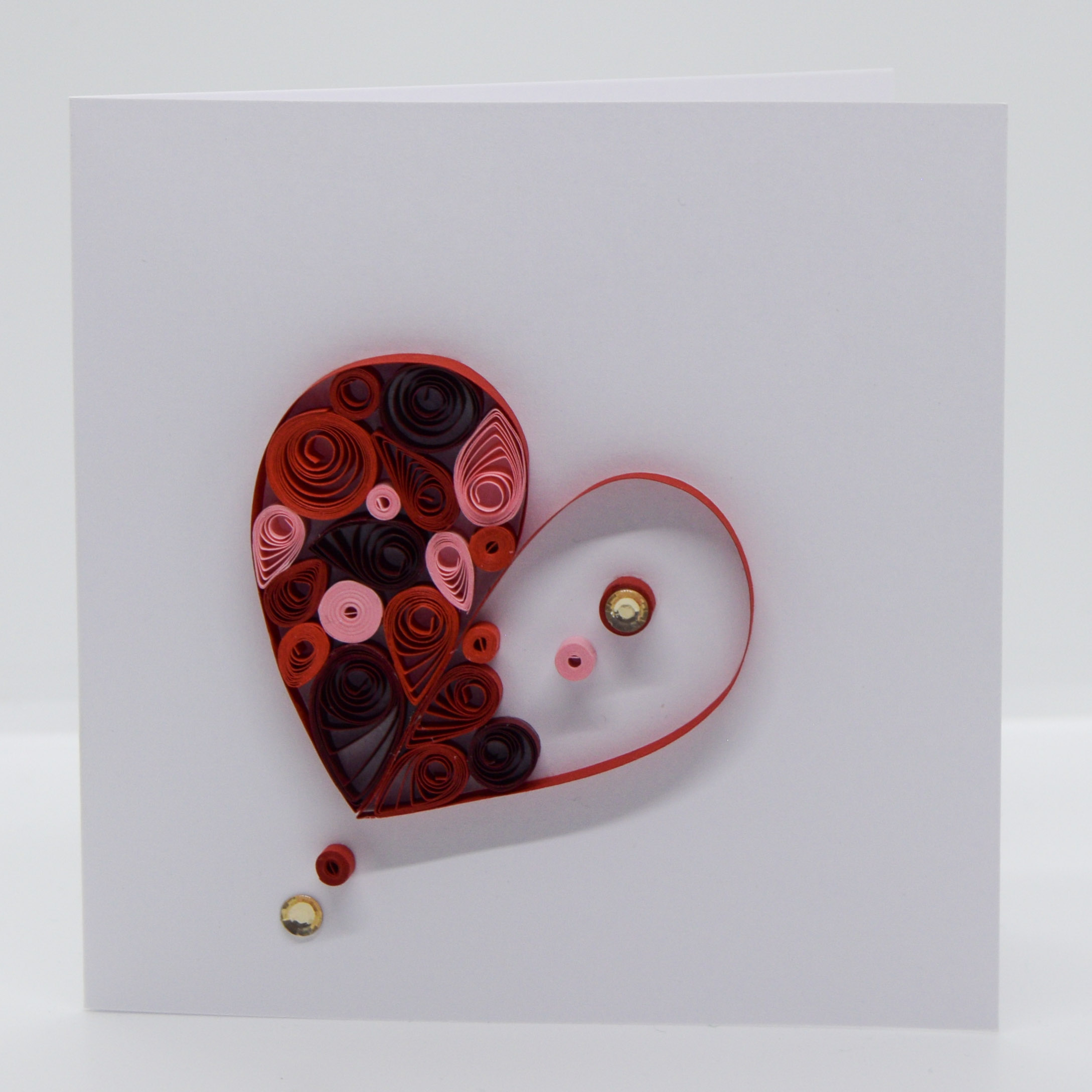 Quilled Red Heart Card