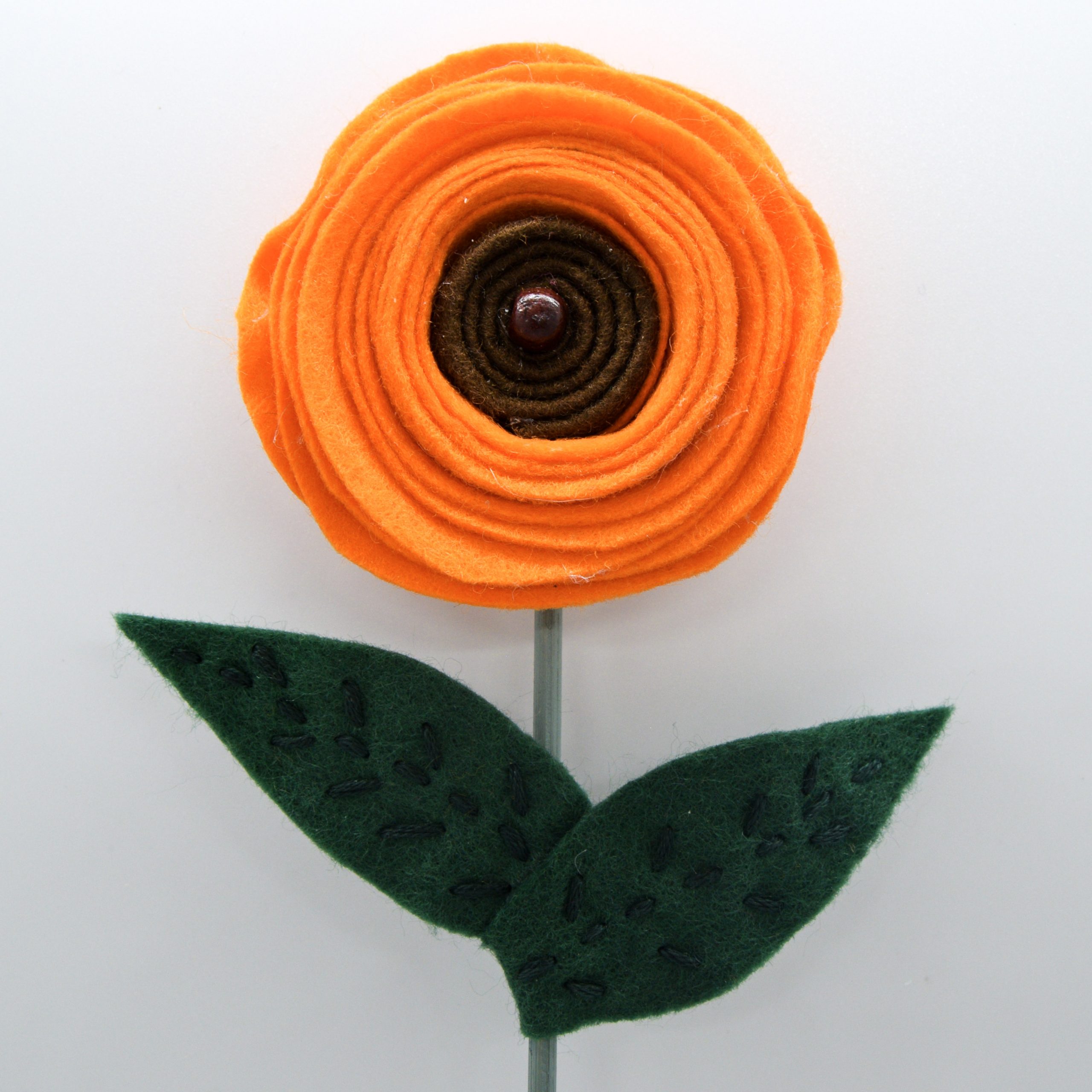 Orange Felt Flower